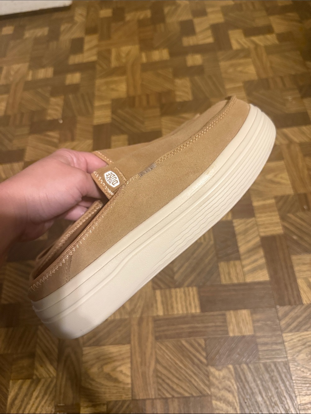 Hey Dude Women's Slip-On Loafers in Tan Suede - Picture 2 of 4